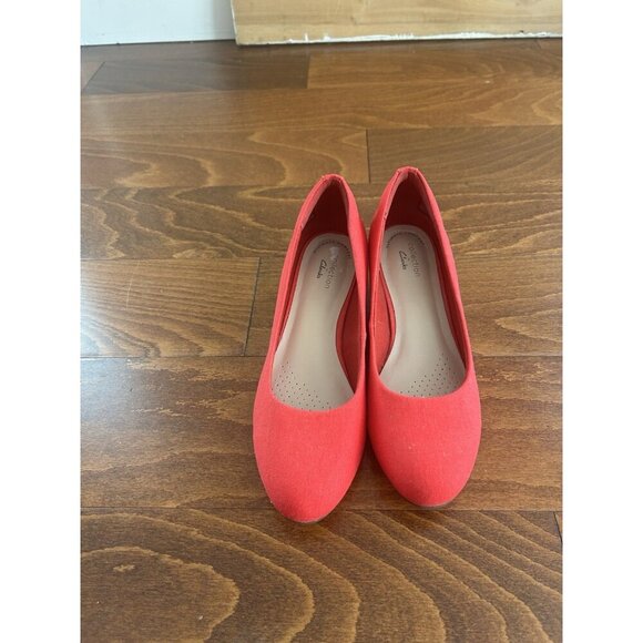 Clarks Women's Mallory Luna Closed Rope Wedge Platform Cherry Red Sz 7.5 M - Picture 4 of 8